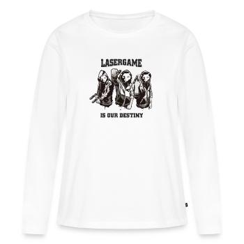Lasergame is our Destiny - Frauen Premium Bio Langarmshirt - Weiß - Vorne - Julia (174cm)