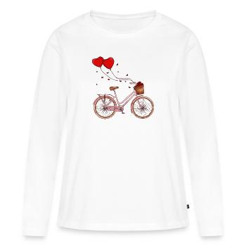 Valentine's day bike bike couple for women - Women's Premium Organic Long Sleeve Shirt - white - Front - Julia (174cm)