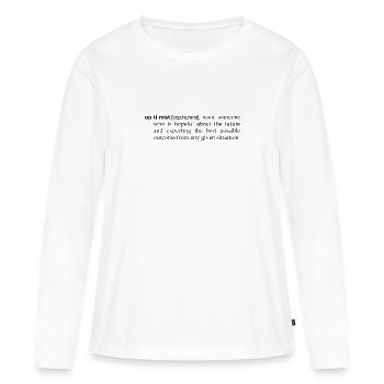 Définition optimiste - T-shirt manches longues Premium bio Femme - blanc - Devant - Julia (174cm)