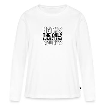 MATHS - le seul sujet qui compte - T-shirt manches longues Premium bio Femme - blanc - Devant - Julia (174cm)