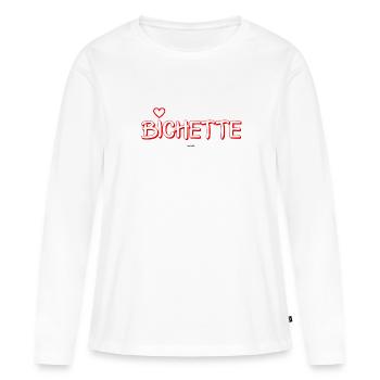 bichette - T-shirt manches longues Premium bio Femme - blanc - Devant - Julia (174cm)