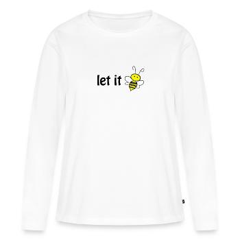 let it bee - Women's Premium Organic Long Sleeve Shirt - white - Front - Julia (174cm)
