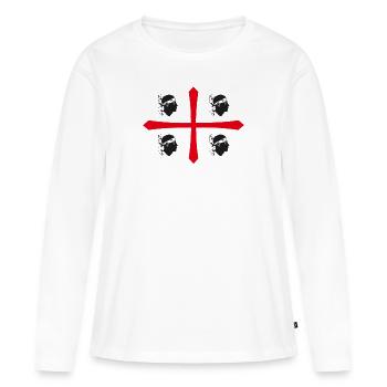 Sardinia flag flag Sardinia Sardegna - Women's Premium Organic Long Sleeve Shirt - white - Front - Julia (174cm)