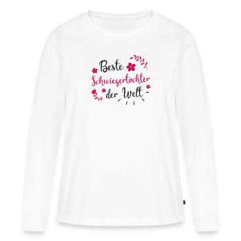 Beste Schwiegertochter Gesc - Frauen Premium Bio Langarmshirt - Weiß - Vorne - Julia (174cm)