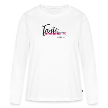 Tante 2021 Loading Baby Geburt Ladebalken Werdende - Frauen Premium Bio Langarmshirt - Weiß - Vorne - Julia (174cm)