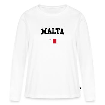 MALTE - T-shirt manches longues Premium bio Femme - blanc - Devant - Julia (174cm)