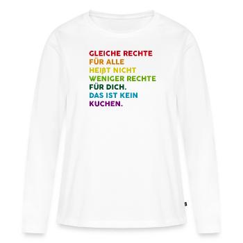 Gleiche Rechte für alle - Frauen Premium Bio Langarmshirt - Weiß - Vorne - Julia (174cm)
