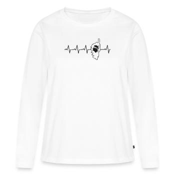 Korsika Herzschlag EKG Corsica Heartbeat Insel - Frauen Premium Bio Langarmshirt - Weiß - Vorne - Julia (174cm)