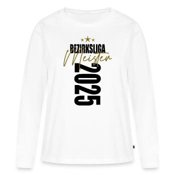 Meister Bezirksliga 2025 Aufstiegstrikot - Frauen Premium Bio Langarmshirt - Weiß - Vorne - Julia (174cm)