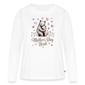 Fête Des Mères Bruh Mère Ours Maman - T-shirt manches longues Premium bio Femme - blanc - Devant - Julia (174cm)