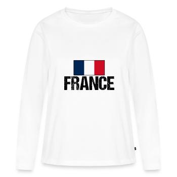 Français Français France - T-shirt manches longues Premium bio Femme - blanc - Devant - Julia (174cm)