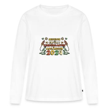 1 classe écolier rentrée scolaire Maternelle Kita E - T-shirt manches longues Premium bio Femme - blanc - Devant - Julia (174cm)