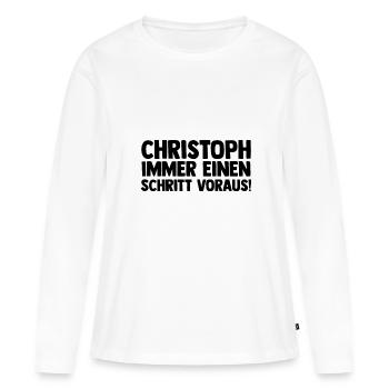 First name Chris Christoph - Women's Premium Organic Long Sleeve Shirt - white - Front - Julia (174cm)