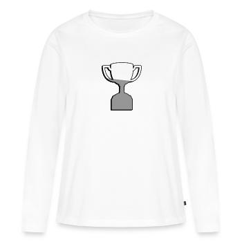 Trophée - Illustration - T-shirt manches longues Premium bio Femme - blanc - Devant - Julia (174cm)