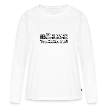 FRÖHLICHE WEIHNACHTEN - Weihnachten - Frauen Premium Bio Langarmshirt - Weiß - Vorne - Julia (174cm)