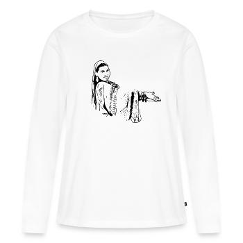 Tahia Legends Collection - Frauen Premium Bio Langarmshirt - Weiß - Vorne - Julia (174cm)