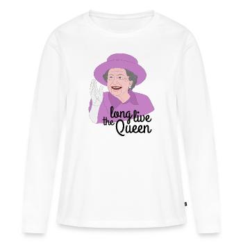 Vive la reine Elizabeth II - T-shirt manches longues Premium bio Femme - blanc - Devant - Julia (174cm)