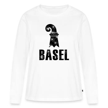 Bâle - T-shirt manches longues Premium bio Femme - blanc - Devant - Julia (174cm)