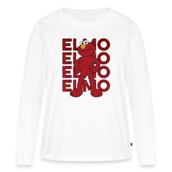 5 Rue Sésame Elmo Pose - T-shirt manches longues Premium bio Femme - blanc - Devant - Julia (174cm)