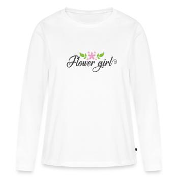 Fleur Fille Mariage Fille Fille - T-shirt manches longues Premium bio Femme - blanc - Devant - Julia (174cm)