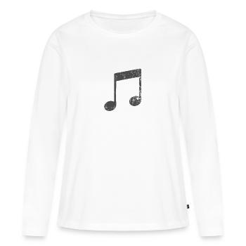 Partition sonore - T-shirt manches longues Premium bio Femme - blanc - Devant - Julia (174cm)
