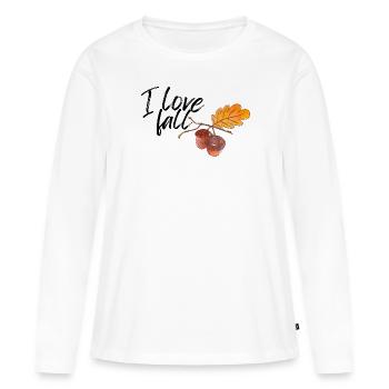 I love fall - Frauen Premium Bio Langarmshirt - Weiß - Vorne - Julia (174cm)