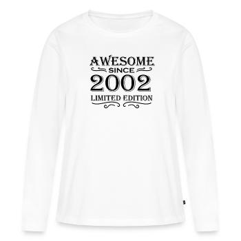 2002 - Jahrgang 2002 - Fantastisch seit 2002 - Frauen Premium Bio Langarmshirt - Weiß - Vorne - Julia (174cm)