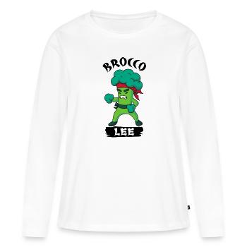 Brocco Lee Broccoli Meme - Frauen Premium Bio Langarmshirt - Weiß - Vorne - Julia (174cm)