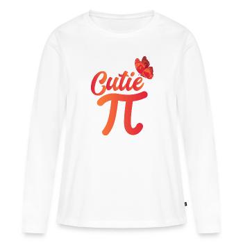 Cutie Pi - T-shirt manches longues Premium bio Femme - blanc - Devant - Julia (174cm)