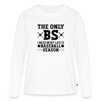 baseball baseball petite amie joueur de baseball - T-shirt manches longues Premium bio Femme - blanc - Devant - Julia (174cm)