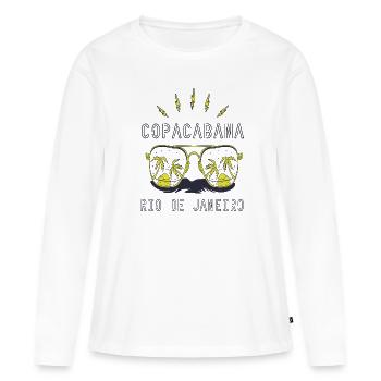 Sunglasses Copacabana Surfing Holiday Sea Beach - Women's Premium Organic Long Sleeve Shirt - white - Front - Julia (174cm)