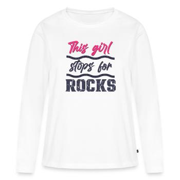 Étudiant en géologie - T-shirt manches longues Premium bio Femme - blanc - Devant - Julia (174cm)