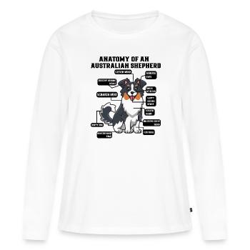 Berger australien Aussie Papa Aussie Maman - T-shirt manches longues Premium bio Femme - blanc - Devant - Julia (174cm)