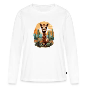 Camel Desert - Women's Premium Organic Long Sleeve Shirt - white - Front - Julia (174cm)