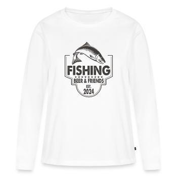 Fishing Beer & Friends Angeln Fischen Spruch - Frauen Premium Bio Langarmshirt - Weiß - Vorne - Julia (174cm)