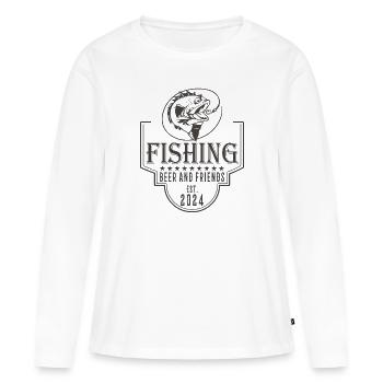 Fishing Beer and Friends Angeln Fischen - Frauen Premium Bio Langarmshirt - Weiß - Vorne - Julia (174cm)