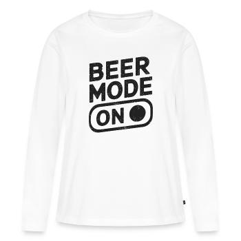 Beer Mode On Bierspruch Trinkspruch - Frauen Premium Bio Langarmshirt - Weiß - Vorne - Julia (174cm)