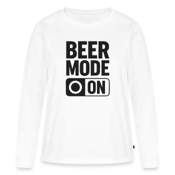Beer Mode On Bierspruch Trinkspruch - Frauen Premium Bio Langarmshirt - Weiß - Vorne - Julia (174cm)