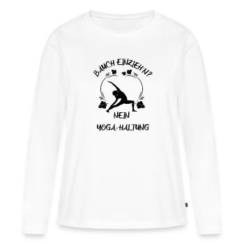 Yoga - Frauen Premium Bio Langarmshirt - Weiß - Vorne - Julia (174cm)