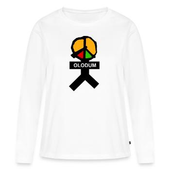 Olodum - T-shirt manches longues Premium bio Femme - blanc - Devant - Julia (174cm)