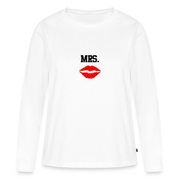 Bisou, MRS, - T-shirt manches longues Premium bio Femme - blanc - Devant - Julia (174cm)