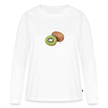 kiwi 1 - T-shirt manches longues Premium bio Femme - blanc - Devant - Julia (174cm)