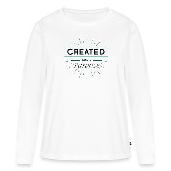 Dein Leben hat einen Sinn, Christlich, Geschenk - Frauen Premium Bio Langarmshirt - Weiß - Vorne - Julia (174cm)