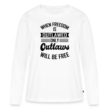 liberté - T-shirt manches longues Premium bio Femme - blanc - Devant - Julia (174cm)
