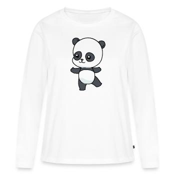 Bébé panda - T-shirt manches longues Premium bio Femme - blanc - Devant - Julia (174cm)