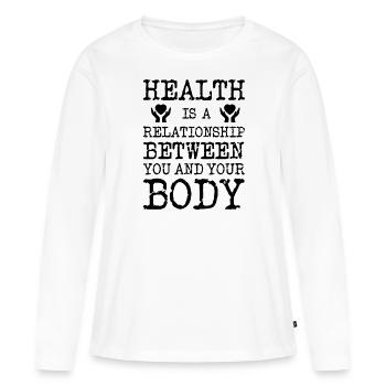 alimentation saine - T-shirt manches longues Premium bio Femme - blanc - Devant - Julia (174cm)