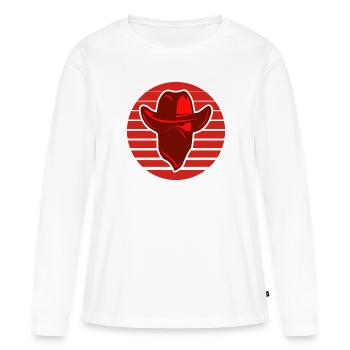 Roter Bandit - T-shirt manches longues Premium bio Femme - blanc - Devant - Julia (174cm)