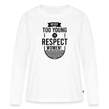 féminisme - T-shirt manches longues Premium bio Femme - blanc - Devant - Julia (174cm)