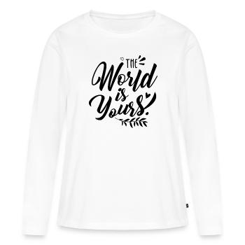 féminisme - T-shirt manches longues Premium bio Femme - blanc - Devant - Julia (174cm)