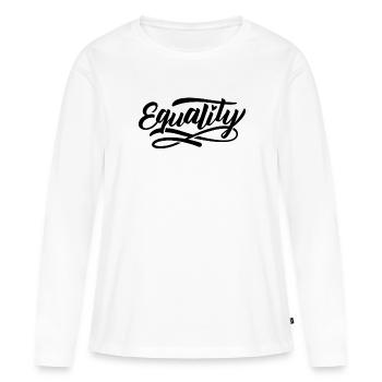 féminisme - T-shirt manches longues Premium bio Femme - blanc - Devant - Julia (174cm)